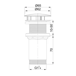 Tiger verlengde lavabo plug 1/4