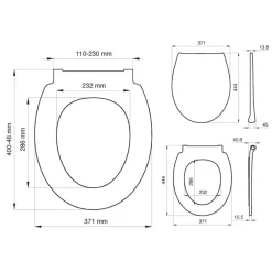 Tiger WC-bril Pasadena Softclose wit 44,6 x 37,1 cm
