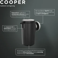 Tiger zeepdispenser Cooper 175 ml Zwart / RVS geborsteld