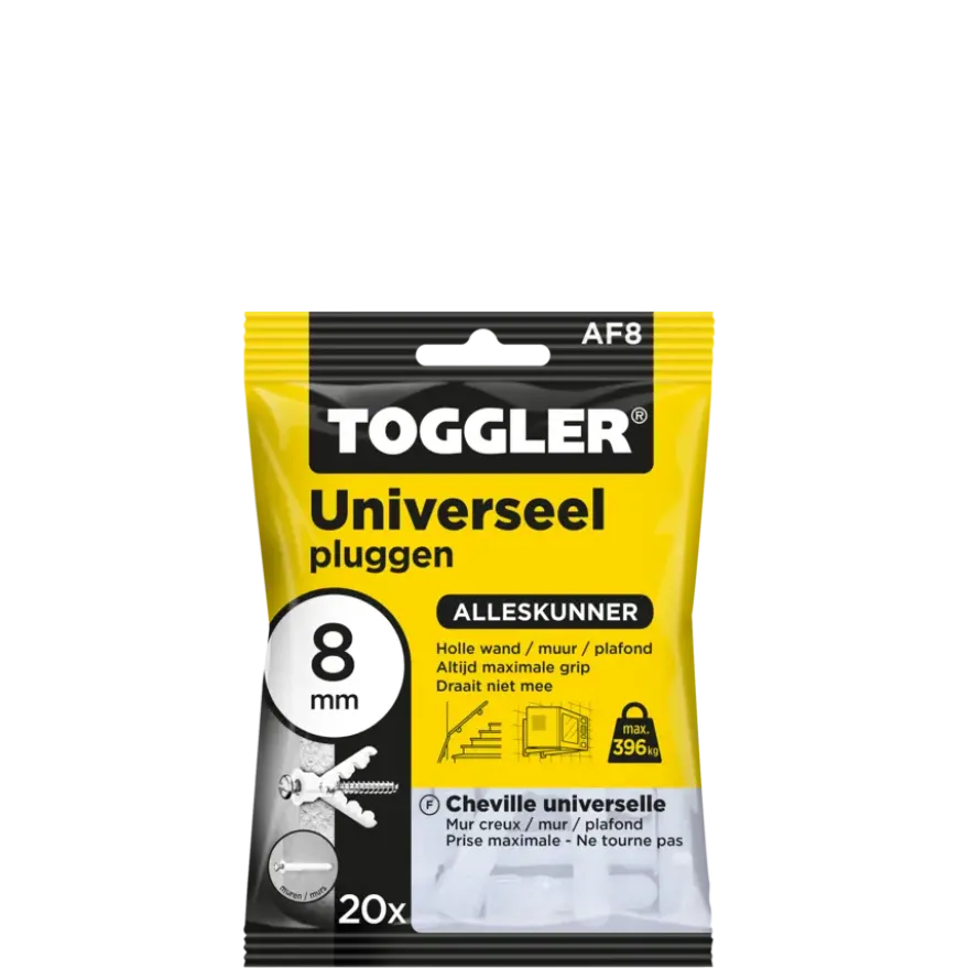 Toggler alligatorplug met flens AF8 8 mm 20 stuks
