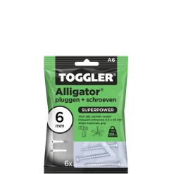 Toggler Alligatorplug 6mm met schroef 6 st.