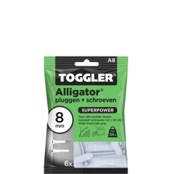 Toggler Alligatorplug 8mm met schroef 6 st.