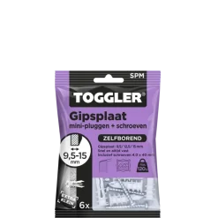 Toggler gipsplaatplug mini SPM 9.5-15 mm met schroeven 6 stuks