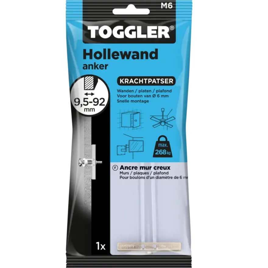 Toggler hollewandanker 9,5-92 mm M6