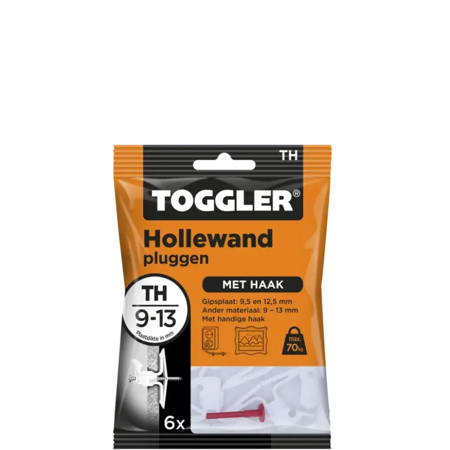 Toggler hollewandplug TH6 9-13 mm 6 stuks