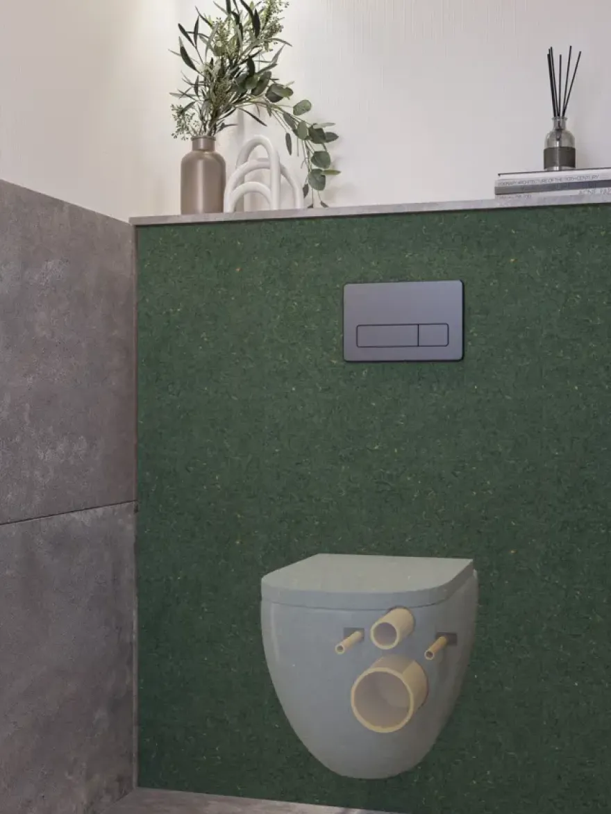 Toilet achterwand spaanplaat 123 x 120 cm 18 mm vochtwerend