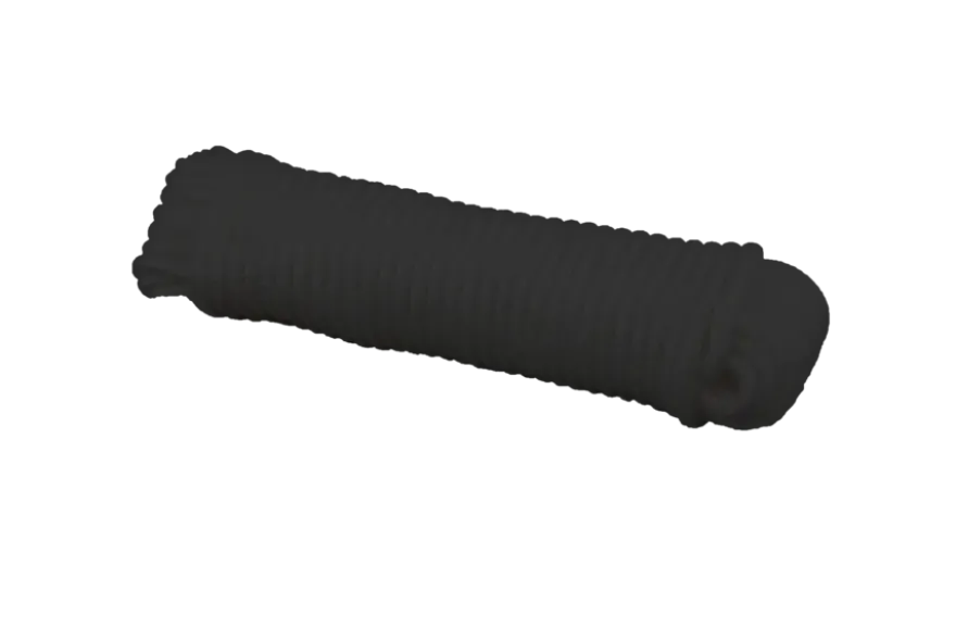 Touw gevlochten zwart nylon 6 mm 20 m