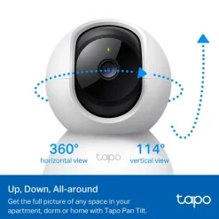 TP-Link Tapo TC71 beveiligingscamera voor binnen 2K 3MP bedraad Pan/Tilt
