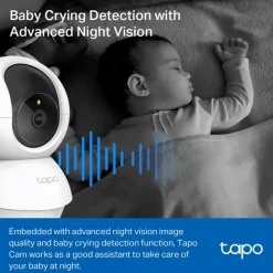 TP-Link Tapo TC71 beveiligingscamera voor binnen 2K 3MP bedraad Pan/Tilt