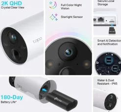 TP-Link Tapo TC420S2 2x beveiligingscamera's voor buiten 2.5K Ultra HD met batterij