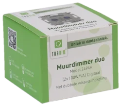 Tradim LED duo muurdimmer inclusief hotelschakeling 2494HH