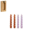 Twist diner kaars lilla terra 4 stuks - h19xd3cm