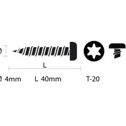 Unischroef 4x40mm torx ck vz 50st