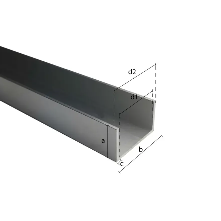 U-profiel aluminium brut 15x15x2000x1mm