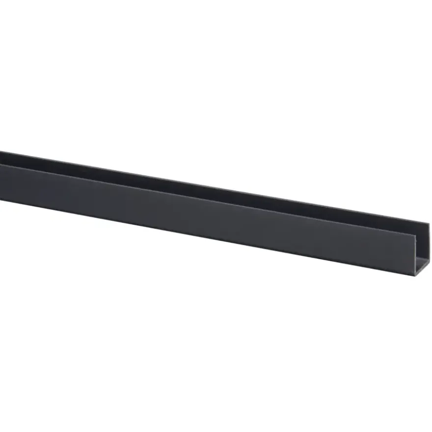 U-profiel kunststof antraciet 18x18 mm 260 cm