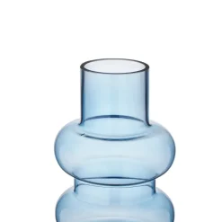 Vaas glas blauw 18x18x13,5cm