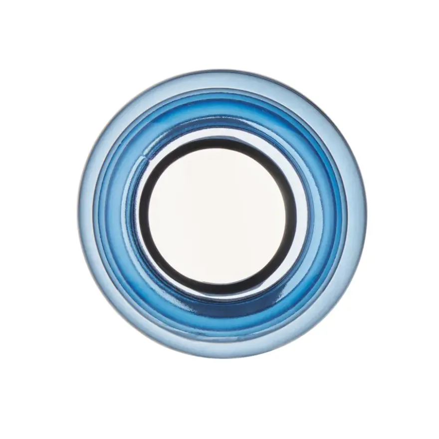 Vaas glas blauw 18x18x13,5cm