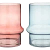 Vaas glas bruin blauw 17x17x21cm