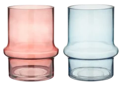 Vaas glas bruin blauw 17x17x21cm