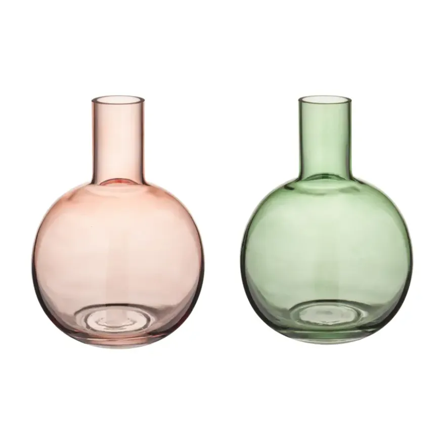 Vaas glas bruin groen 17,5x17,5x23,5cm