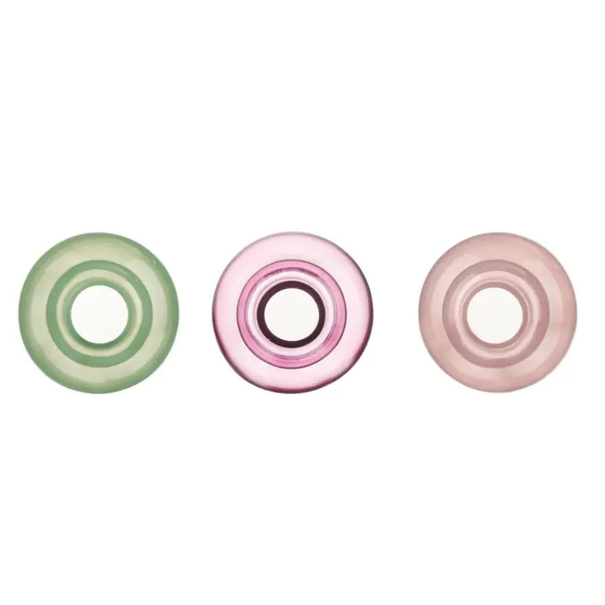 Vaas glas groen roze paars 13x13x17,5cm