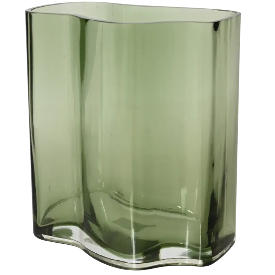 Vaas glas groen 18 x 12 x 20 cm