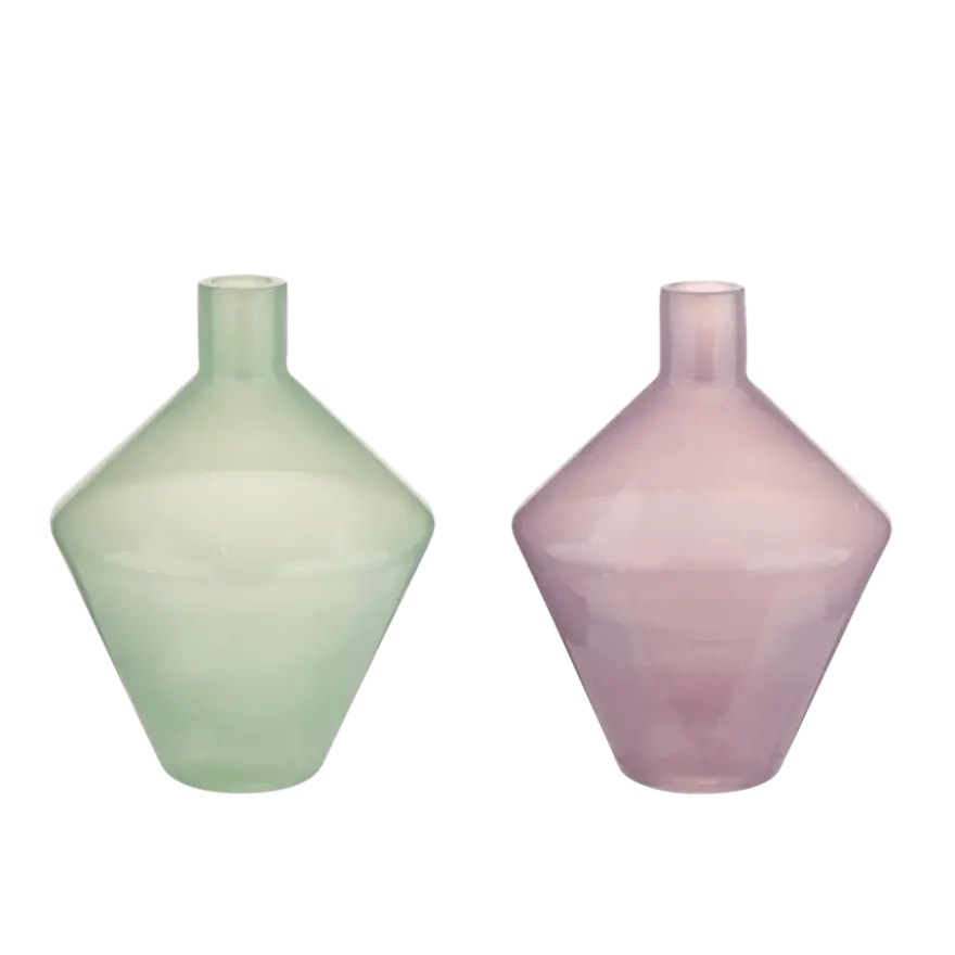 Vaas glas paars groen 17.5x17.5x23cm
