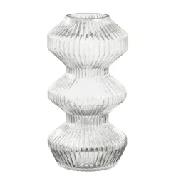 Vaas glas ribbed - h30xd16cm