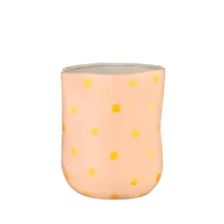 Vaas roze met oranje stippen