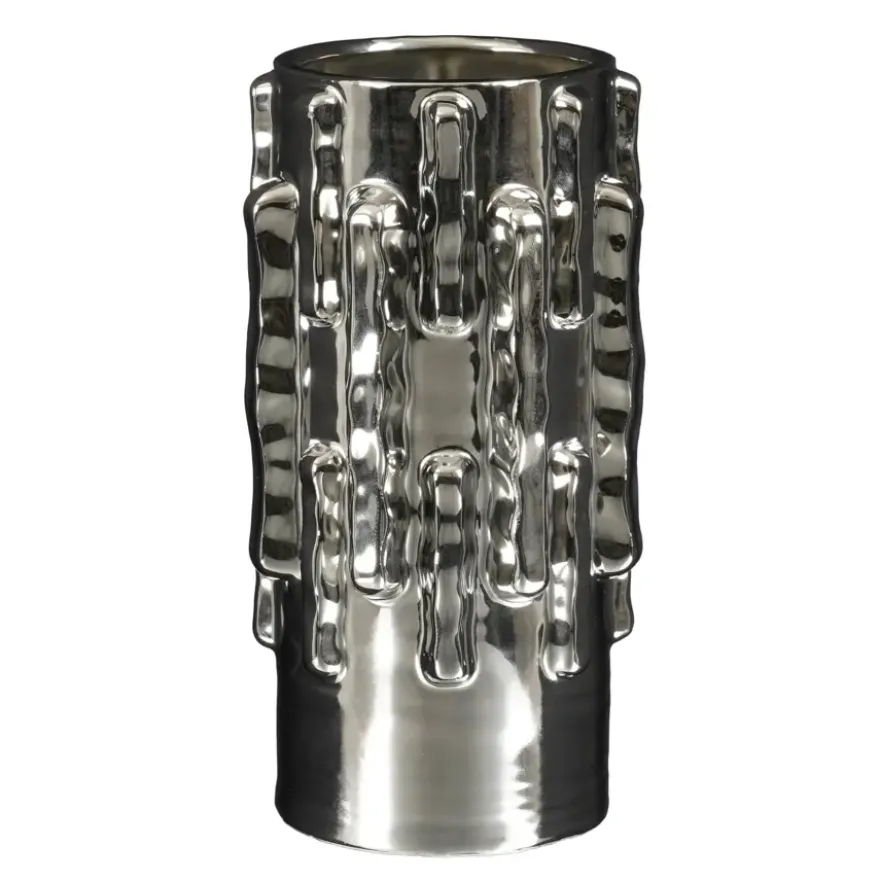 Vaas zilver - h28xd15cm