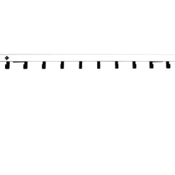 Vepa Bins Pro-line wandkapstok met 10 haken - grijs / zwart