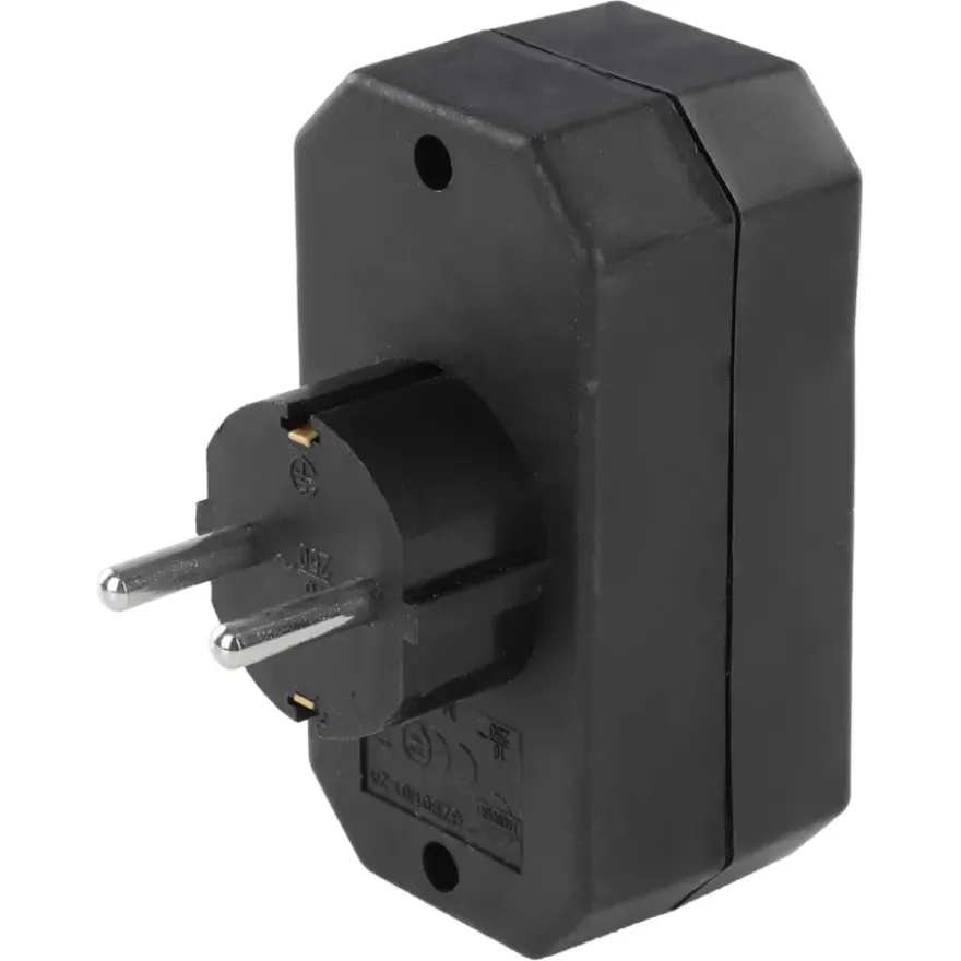 Verloopstekker 2x Euro + 1x RA Zwart
