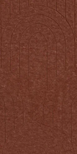Viltpaneel gebogen lijnen terra 120x60 cm 2 stuks