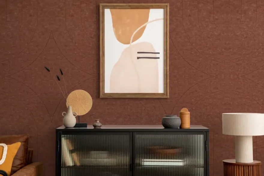 Viltpaneel 4 lijnen terra 120x60 cm