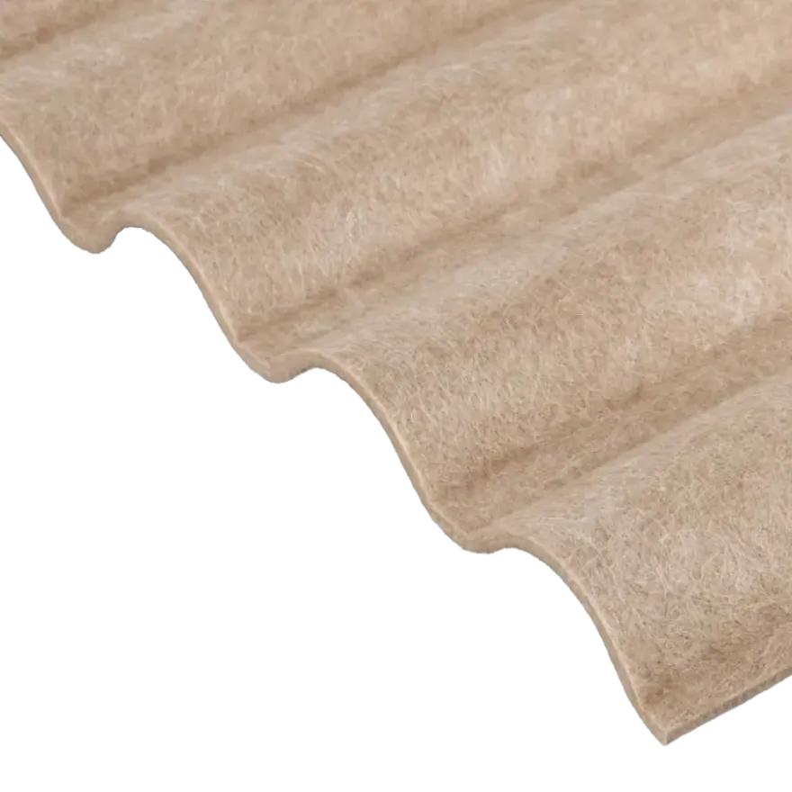 Viltpaneel met golf taupe 240x55 cm, dikte 3,5 mm, 2,64 m²