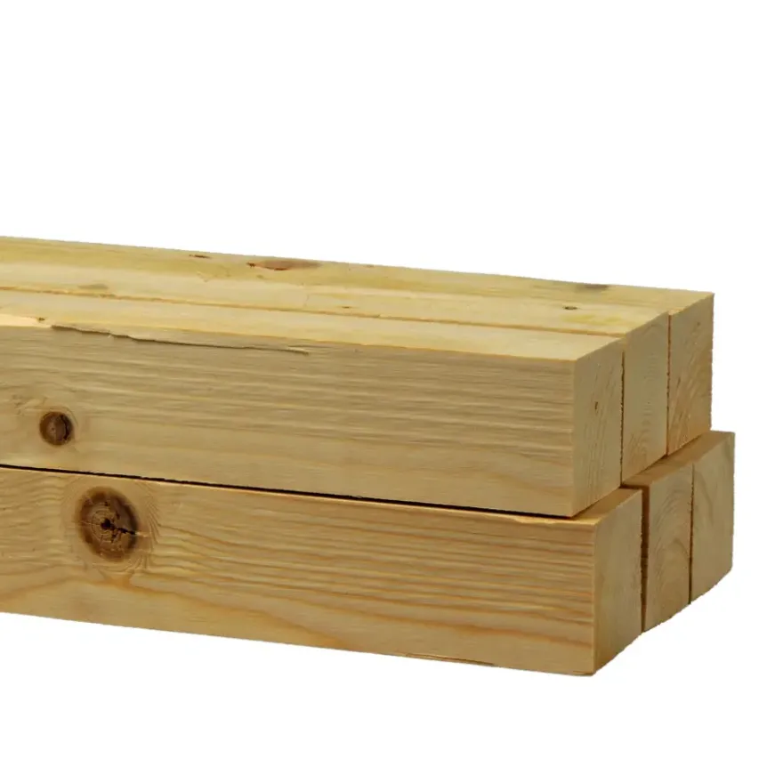 Voordeelpak ruw vuren 50x50 mm lengte 210 cm 6 stuks