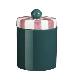 Voorraadpot groen met bolletje 20,5 x Ø 14 cm