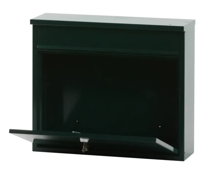 V-Part Wandbrievenbus groen staal - 31.5 cm
