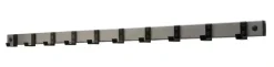 V-Part wandkapstok HIQ 10 haken - aluminiumgrijs / zwart