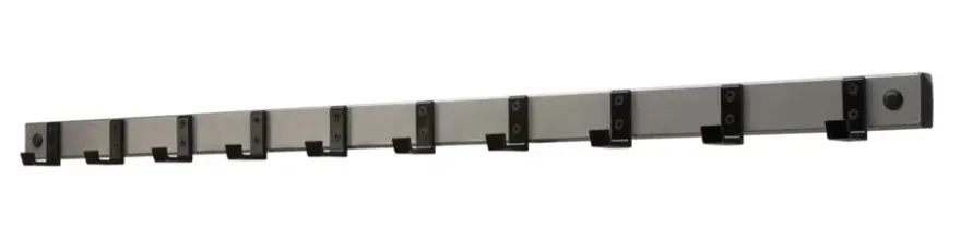V-Part wandkapstok HIQ 10 haken - aluminiumgrijs / zwart