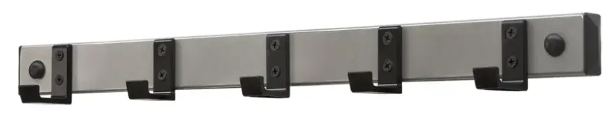 V-Part wandkapstok HIQ 5 haken - aluminiumgrijs / zwart