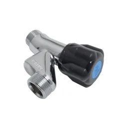 VSH Wasmachinekraan + Keerklep 1/2"M Knop Zwart