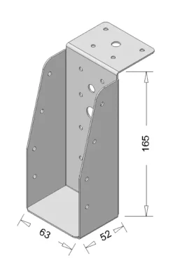 Waelbers balkdrager met lange lip 63 x 160 mm verzinkt