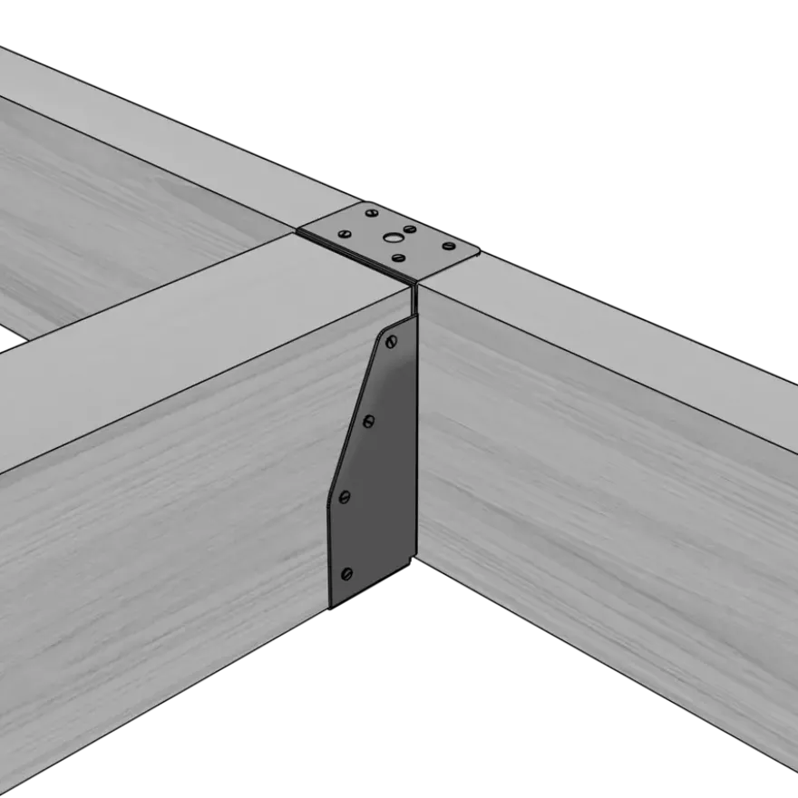 Waelbers balkdrager met lange lip 59 x 156 mm zwart