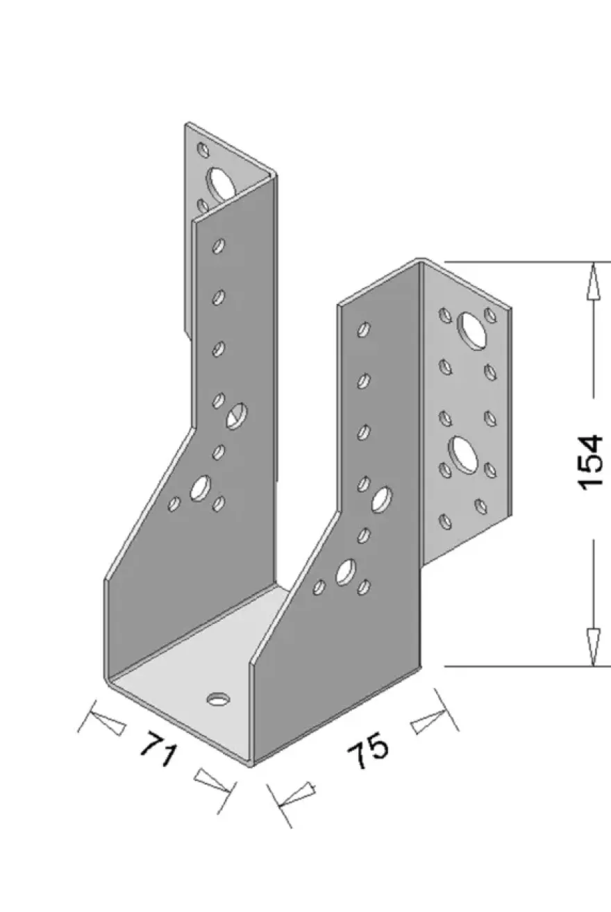 Waelbers raveeldrager zwaar 71 x 154 mm zwart