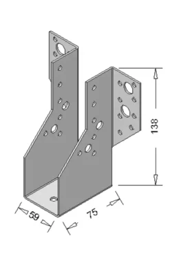 Waelbers raveeldrager zwaar 59 x 138 mm zwart