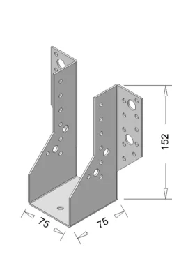Waelbers raveeldrager zwaar 75 x 152 mm zwart