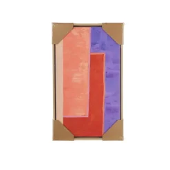 Wanddecoratie paars oranje 30x30x3,5cm