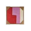 Wanddecoratie rood roze crème 40x40x3.5cm