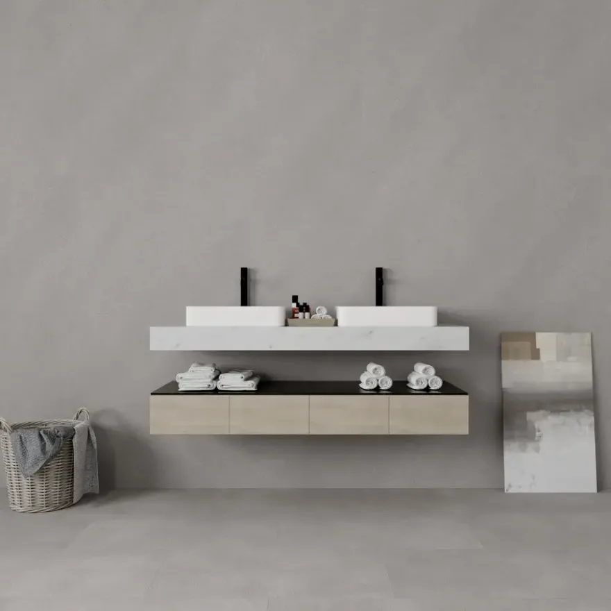 Wand/douche paneel kunststof Allora 260x90 cm grijs, dikte 5mm 2,34 m²